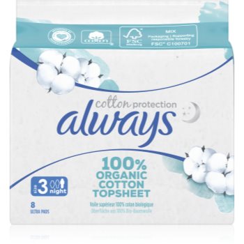 Always Cotton Protection Night absorbante fara parfum - imagine 2